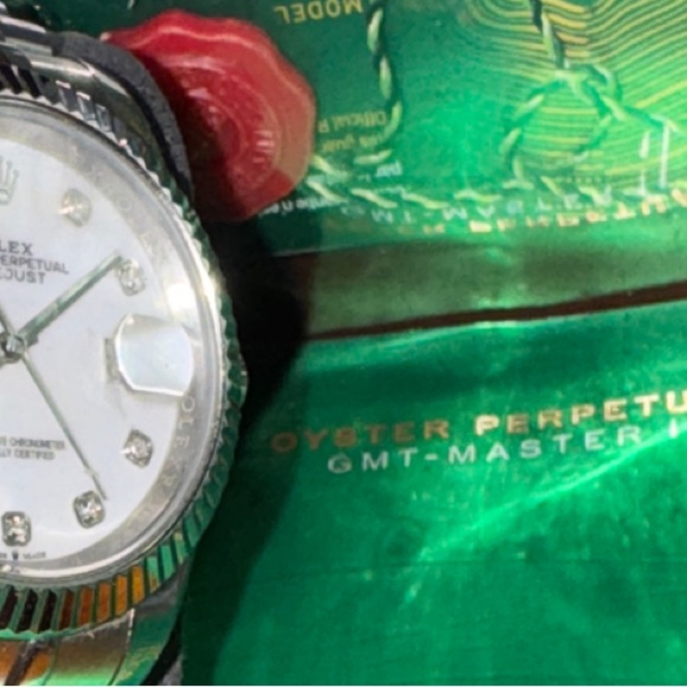 Rolex Gold and Silver Watch with Diamond Markers - Picture 6 of 12